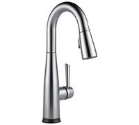 Delta Faucet Essa Touch Bar Faucet Brushed Nickel, Bar Sink Faucet Single Hole, Wet Bar Faucets with Pull Down Sprayer, Prep Sink Faucet, Delta Touch2O Technology, Arctic Stainless 9913T-AR-DST