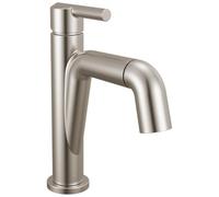 Delta Faucet Nicoli Pull-Down Single Hole Bathroom Faucet, Brushed Nickel Bathroom Sink Faucet, Bathroom Faucet with Pull Out Sprayer, Single Handle Bathroom Faucet, Stainless 15849LF-SSPD