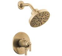 Delta Faucet Saylor 17 Series Gold Shower Valve Trim Kit with H2Okinetic Shower Head, Delta Shower System, Shower Faucet Set, Shower Head and Handle, Champagne Bronze T17235-CZ (Valve Not Included)