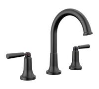 Delta Faucet Saylor Black Widespread Bathroom Faucet 3 Hole, Matte Black Bathroom Faucets, Bathroom Sink Faucet with Diamond Seal Technology, Metal Drain Assembly, Matte Black 3535-BLMPU-DST