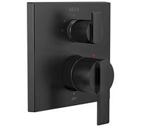 Delta Faucet T24867-BL Angular Modern Monitor 14 Series Valve 3-Setting Integrated Shower Trim with Diverter, Matte Black
