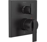 Delta Faucet T24967-BL Angular Modern Monitor 14 Series Valve 6-Setting Integrated Shower Trim with Diverter, Matte Black