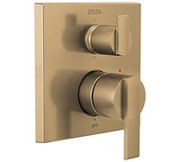 Delta Faucet T24967-CZ Angular Modern Monitor 14 Series Valve 6-Setting Integrated Shower Trim with Diverter, Champagne Bronze