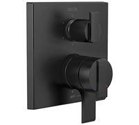 Delta Faucet T27967-BL Angular Modern Monitor 17 Series Valve 6-Setting Integrated Shower Trim with Diverter, Matte Black