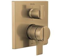 DELTA Faucet T27967-CZ Angular Modern Monitor 17 Series Valve 6-Setting Integrated Shower Trim with Diverter, Champagne Bronze