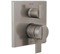 DELTA FAUCET T27967-SS, Stainless Ara Angular Modern Monitor 17 Series Valve Trim with 6-Setting Integrated Diverter