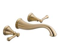 Delta Faucet T3597LF-CZWL Cassidy Two Handle Wall Mount Bathroom Faucet Trim, Champagne Bronze