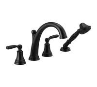 DELTA Faucet T4732-BL Woodhurst Roman Tub, Matte Black