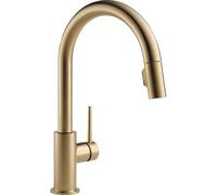 Delta Faucet Trinsic Gold Kitchen Faucet, Kitchen Faucets with Pull Down Sprayer, Sink Faucet with Magnetic Docking Spray Head, Champagne Bronze 9159-CZ-DST