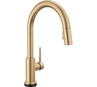 Delta Faucet Trinsic Gold Kitchen Faucet Touch, Touch Kitchen Faucets with Pull Down Sprayer, Kitchen Sink Faucet, Faucet for Kitchen Sink, Touch2O Technology, Champagne Bronze 9159T-CZ-DST