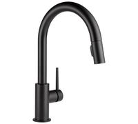 Delta Faucet Trinsic Matte Black Kitchen Faucet Black, Kitchen Faucets with Pull Down Sprayer, Kitchen Sink Faucet, Faucet for Kitchen Sink, Magnetic Docking Spray Head, Matte Black 9159-BL-DST