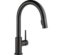 Delta Faucet Trinsic Matte Black Kitchen Faucet Black, Kitchen Faucets with Pull Down Sprayer, Kitchen Sink Faucet, Faucet for Kitchen Sink, Magnetic Docking Spray Head, Matte Black 9159-BL-DST