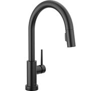 Delta Faucet Trinsic Matte Black Kitchen Faucet Touch, Touch Kitchen Faucets with Pull Down Sprayer, Kitchen Sink Faucet, Kitchen Faucet Black, Touch2O Technology, Matte Black 9159T-BL-DST