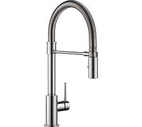 Delta Faucet Trinsic Pro Commercial Style Kitchen Faucet Chrome Kitchen Sink Faucet with Pull Down Sprayer and Magnetic Docking 9659-DST