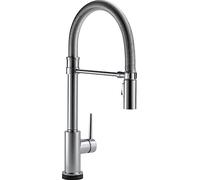 Delta Faucet Trinsic Pro Single-Handle Spring Spout Touch Kitchen Sink Faucet with Pull Down Sprayer, Touch2O Technology and Magnetic Docking Spray Head, Arctic Stainless 9659T-AR-DST