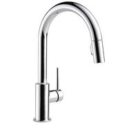 Delta Faucet Trinsic Pull Down Kitchen Faucet Chrome Kitchen Sink Faucet with Pull Down Sprayer Magnetic Docking Spray Head 9159-DST