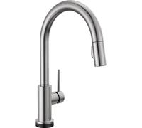 Delta Faucet Trinsic Single-Handle Touch Kitchen Sink Faucet with Pull Down Sprayer, Touch2O Technology and Magnetic Docking Spray Head, Arctic Stainless 9159T-AR-DST