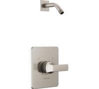 Delta Faucet Velum 14 Series Single-Function Brushed Nickel Shower Valve Trim Kit, Shower Handle, Delta Shower Trim Kit, Stainless T14237-SSLHD (Shower Head and Valve Not Included)