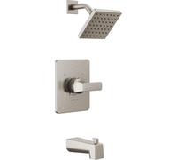 Delta Faucet Velum 14 Series Single-Function Brushed Nickel Tub and Shower Faucet Set, Valve Trim Kit, Shower Handle, Delta Shower Trim Kit, Shower Set, Stainless T14437-SS (Valve Not Included)