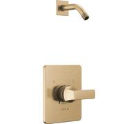 Delta Faucet Velum 14 Series Single-Function Gold Shower Valve Trim Kit, Shower Handle, Delta Shower Trim Kit, Champagne Bronze T14237-CZLHD (Shower Head and Valve Not Included)