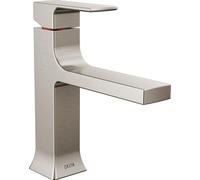 Delta Faucet Velum Single Hole Bathroom Faucet, Brushed Nickel Bathroom Sink Faucet, Single Handle Bathroom Faucet, Bath Faucet, Pop Up Drain Set, Stainless