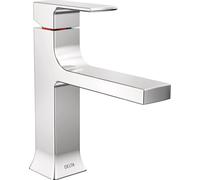 Delta Faucet Velum Single Hole Bathroom Faucet, Chrome Bathroom Sink Faucet, Single Handle Bathroom Faucet, Bath Faucet, Pop-Up Drain Assembly, Chrome 537-MPU-DST