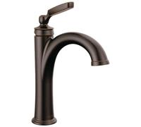 Delta Faucet Woodhurst Oil Rubbed Bronze Bathroom Faucet, Single Hole Bathroom Faucet, Single Handle Bathroom Sink Faucet, Diamond Seal Technology, Drain Assembly, Venetian Bronze 532-RBMPU-DST