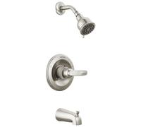 Delta Foundations Single-Function Tub and Shower Trim Kit with Single-Spray Shower Head, Stainless BT13410-SS (Valve Not Included)