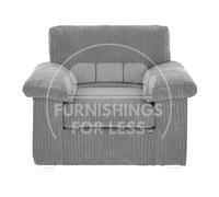 Delta Large Fabric Armchair Sofa Padded Arms Jumbo Cord Furnishings For Less UK Grey One Size