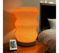 Delta Loom Wave Table Lamp - Modern Bedside Light, Desk, Nightstand, or Office - Mood Lighting, Eco-Friendly Gift Idea - Unique Home Decor - LED Night Light - Trending Room Light