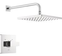 Delta Modern 14 Series Square Rain Shower Faucet Set, Chrome Shower Head and Handle Set, Valve Trim Kit, Chrome T14268-PP (Valve Not Included)