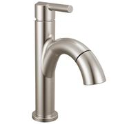 Delta Nicoli 1 Hole Pull Down Bathroom Faucet with Sprayer, Brushed Nickel Single Hole Bathroom Sink Faucet with Pull Out Sprayer for Vanity, Push-Pop Drain, Stainless 15749LF-SSPD