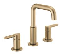 Delta Nicoli 3 Hole Widespread Bathroom Faucet, Gold, 2 Handle, Drain Assembly Included, WaterSense, Limited