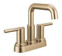 Delta Nicoli Centerset Bathroom Faucet, Champagne Bronze 2-Handle, 3-Hole, Contemporary Style, Brass Material, Soft Gold Finish