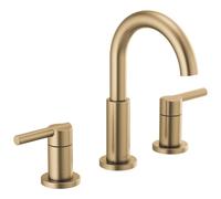Delta Nicoli Widespread Bathroom Faucet, 3 Hole, Gold, Drain Assembly, Champagne Bronze 35749LF-CZ
