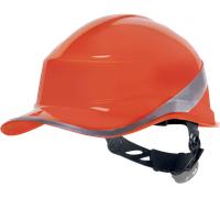 Delta-Plus Diamond V Baseball Orange Safety PPE ABS Helmet