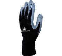 Delta Plus DPVE712GR Polyester Knitted Glove / Nitrile Palm, Black/Grey, Size 10