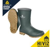 Delta Plus Green PVC Half Height Wellington Boots Short Calf Wellies Ground MC