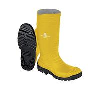 DELTA PLUS Iron S5 SRC Safety Wellington Boots - Slip Resistant - Color: Yellow-Black - Size: 10