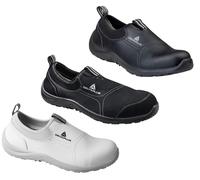 Delta Plus Miami Mens/Womens Slip On Canvas Safety Steel Toe/Midsole Shoes - Black Smooth - UK 10 / EU 44