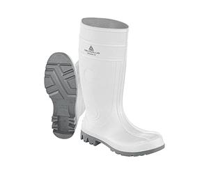 Delta Plus Organo S4 SRA Safety Wellington Boots - Slip Resistant - Color: White-Grey - Size: 6