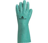 Delta Plus VE802VE Green Nitrile Work Safety Gloves With Cotton Flock Lining - Size 7.5