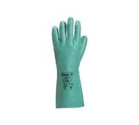 Delta Plus VE802VE Green Nitrile Work Safety Gloves With Cotton Flock Lining - Size 8.5