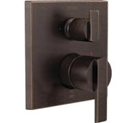 Delta T24867-RB, Venetian Bronze Ara Angular Modern Monitor 14 Series Valve Trim with 3-Setting Integrated Diverter