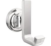 Delta Tetra (1-Pack) Towel Hooks Polished Chrome Double Bathroom J Hooks Wall Mounted for Robes & Towels Hand Towel Hook Holder Kitchen, Bathroom Accessories 78935