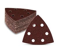 Delta Triangle Sanding Sheets 50pcs 93x93x93mm, 6-Hole, Grain 40 for Delta Sanders/Multi-Sanders | Triangle Grinding Pads & Sanding Paper