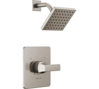 Delta Velum 14 Series Shower Faucet Set, Brushed Nickel Shower Head and Handle Set, Valve Trim Kit, Stainless T14237-SS (Valve Not Included)