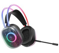 Deltaco DH230 Wired Semi-Transparent PC Headset - Black