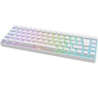 DELTACO GAMING WK95R Mechanical Mini Gaming Keyboard Wireless (PC Gaming Keyboard, RGB Lighting, 65% Keys, QWERTZ Layout German, Illuminated, Front Labeling, Wireless, Ergonomic) White