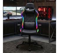 Deltaco RGB Faux Leather Gaming Chair - Black